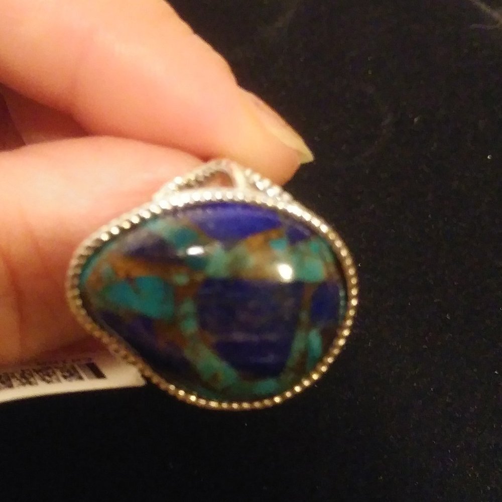 Turquoise TearDrop Sliver Ring - Picture 4 of 5